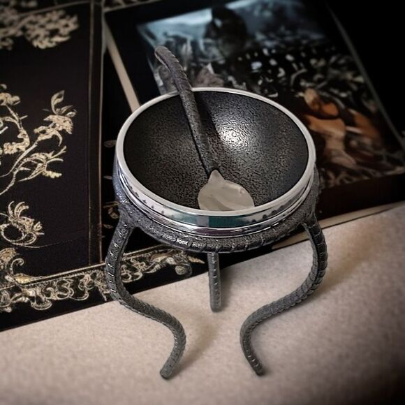 Inspired Generations Benzy Bowl With Stand Spoon Metal Witchy Goth Whimsigoth. - Picture 1 of 16